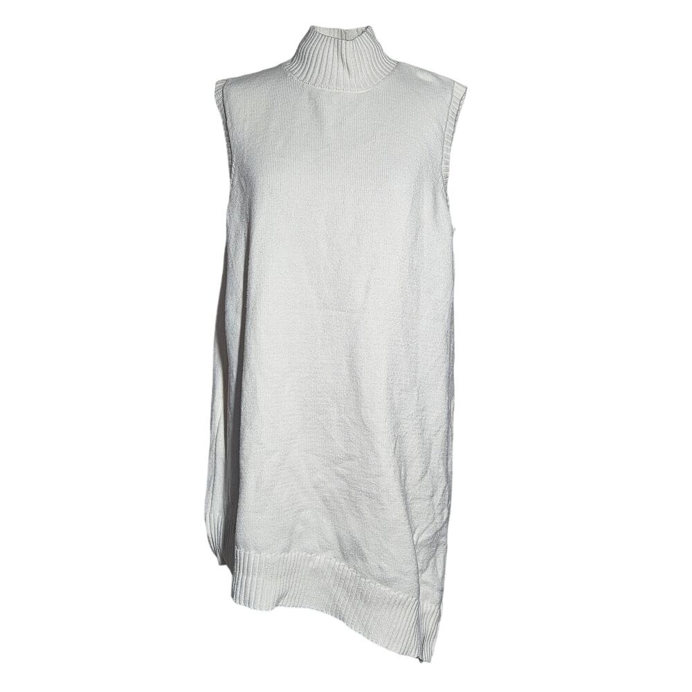 Sleeveless Mock Asymmetrical Hem Sweater Size 18